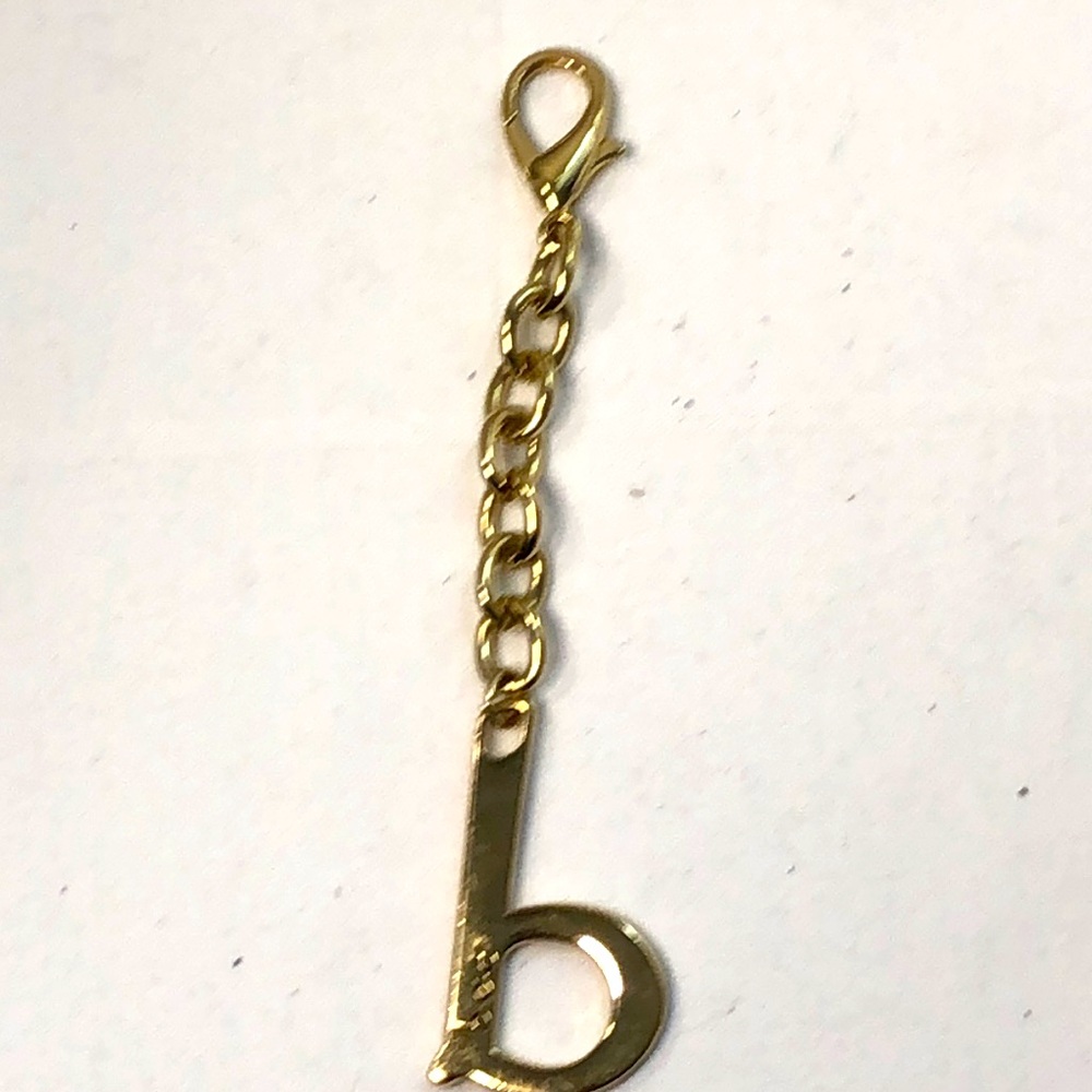 b. o. c. Purse Charm Medallion Fob with matching metal chain and lobster clip
